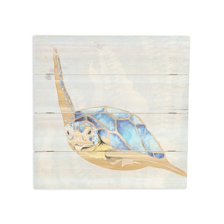 Homeroots Sea Turtle Wooden Plank Unframed Wall Art 569566