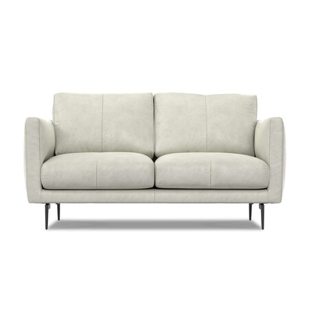 Homeroots 60" Gray Leather Sofa With Black Legs 640981