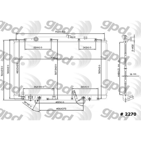 Global Parts Distributors Radiator 2270C