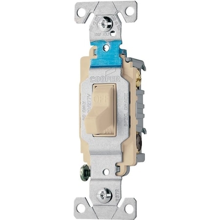 Arrow Hart Eaton Wiring Devices Toggle Switch, 15 A, 120/277 V, 3 -Position, Screw Terminal, Nylon Housing Material CS315V