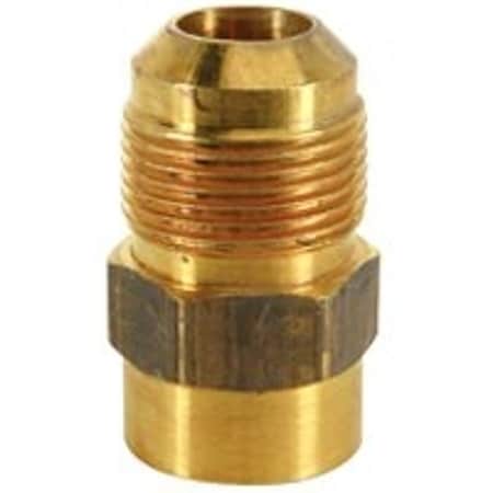 Brasscraft Gas Adapter, 5/8 x 3/4 in, Flare x FIP, 1-25/32 in L, 5/8 in OD MAU1-10-12