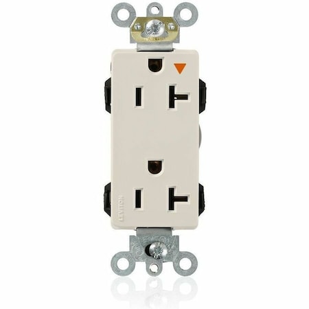 Leviton Straight Blade Receptacle, 5-20R, 20 A, 125V AC, Flush Mount, Isolated Ground M1636-IGT
