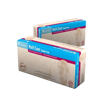 Dynarex Multicare Vinyl Exam Gloves, Small, Powder-Free, 1000PK 6812