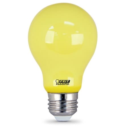 Feit Electric LED Bug Light, General Purpose, A19 Lamp, E26 Lamp Base, Yellow, Yellow Light A19/BUG/LED