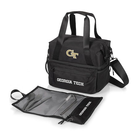 Picnic Time Family Of Brands NCAA Georgia Tech Yellow Jackets Tarana Lunch Bag Cooler with Utensils made from Recycled Material 515-01-179-194-0