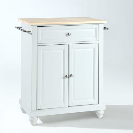 Crosley Cambridge Wood Top Portable Kitchen Island/Cart KF30021DWH