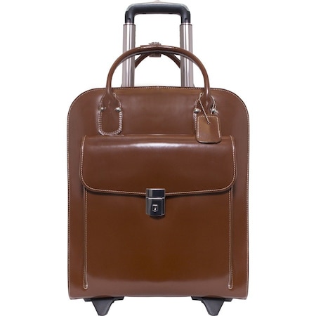 Mckleinusa McKlein 97694 15.6 in. Uptown Leather Vertical Wheeled Ladies Briefcase; Brown - 13.5 x 6 x 16 in. 97694