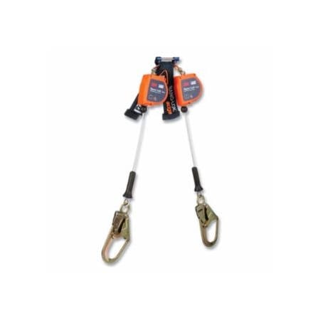 Dbi-Sala Nano-Lok, Edge Self-Retracting Lifeline, 7.3 ft, Rebar Snap Hook, 420 lb, 2 Legs, Galvanized Cable 098-3500278