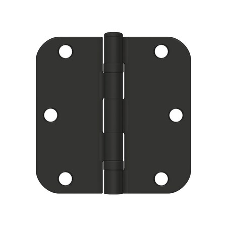 Deltana 3-1/2in x 3-1/2in x 5/8in Radius Hinge; Ball Bearing Paint Black Finish S35R5BB1B