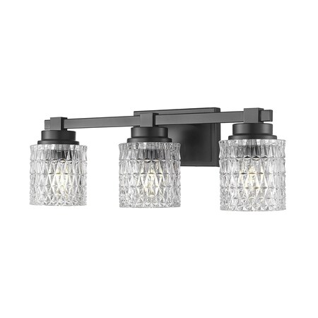 Z-Lite Jacqueline Matte Black 3 Light Vanity 6101-3V-MB