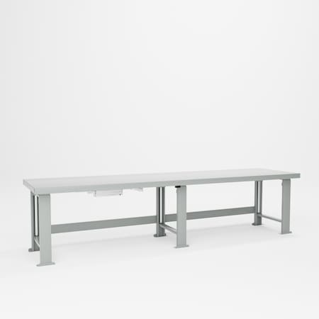 Pucel Steel Top Hydraulic Bench, 28 in W x 120 in L x 41 in H, Gray HBS-28120-E12