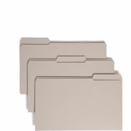Smead Reinforced Tab File Folders, 1/3 Tab, Legal, Gray, PK100 17334