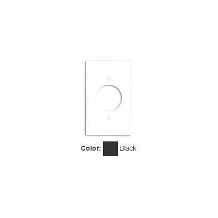Leviton Receptacle Wallplate, Standard Size, Gang 1, Black 80720-E