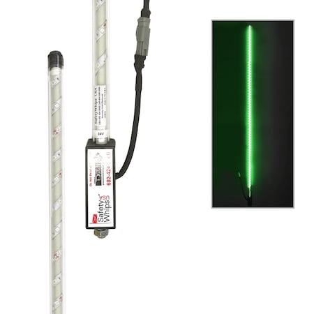 Safetywhips 5' Super Duty Fully Lit Green LED Whip SDL05G