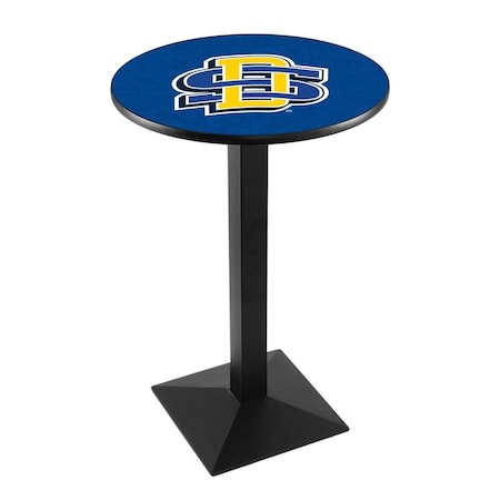 Holland Bar Stool Co 42" Blk Wrinkle South Dakota State Pub Table, 36" dia. Top L217B4236SDakSt