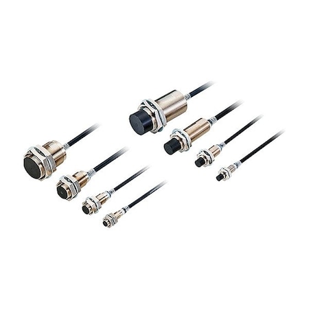 Omron Cylindrical, Inductive Proximity Sensor, 8 mm Dia., Stainless Steel, 2 m, Bare Wire, 3 Wires, Shielded E2EX1R5C282M