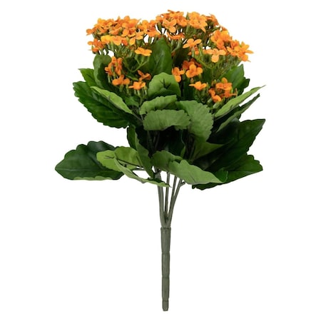 Allstate 14 in. Kalanchoe Artificial Silk Floral Bouquet Flowers, Amber 35163959