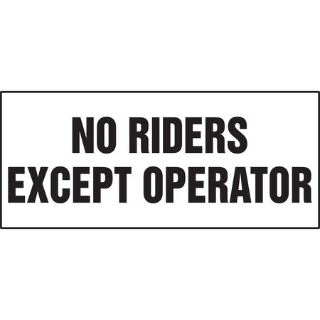 Accuform SAFETY LABEL NO RIDERS EXCEPT LVHR537VSP