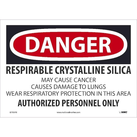 Nmc Respirable Crystalline Silica Sign, D703PB D703PB