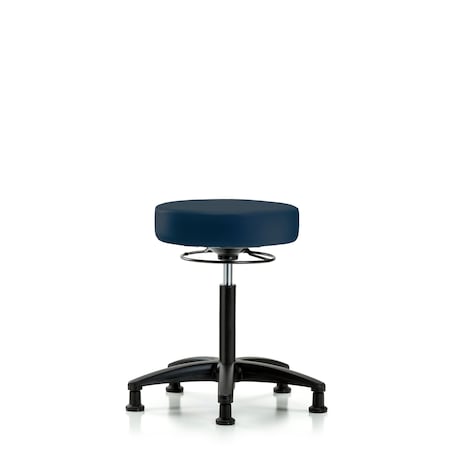 Blue Ridge Ergonomics Bench Stool, Med, Vinyl, Glides, Nav BR-VMBSO-RG-NF-RG-8582