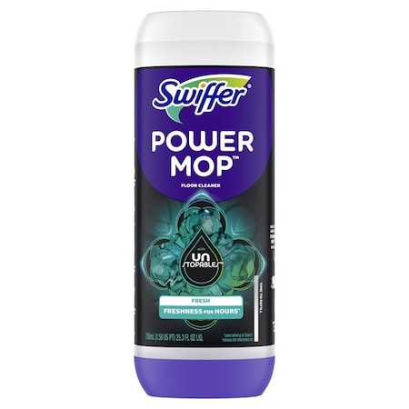 Swiffer PowerMop 12871 Floor Cleaner, 25.3 fl-oz Bottle, Liquid, Unstopables Fresh 030772128718