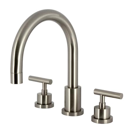 Kingston Brass Two-Handle Deck Mount Roman Tub Faucet, Brushed Nickel KS8328CML