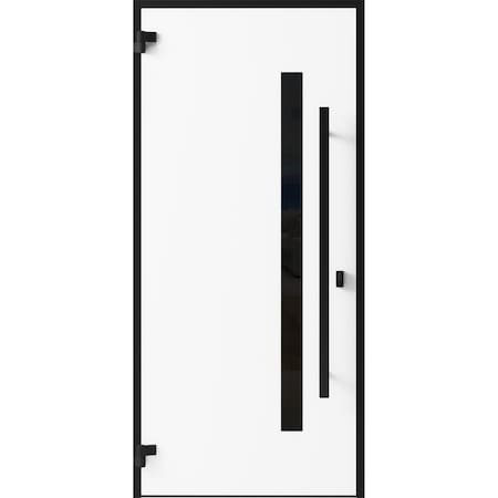 Vdomdoors Front Exterior Prehung Steel Door Ronex0144 Grey Entry Metal Modern Painted W36xH80 Right hand RONEX0144EXD-GRE-W36 x H80-RH-I