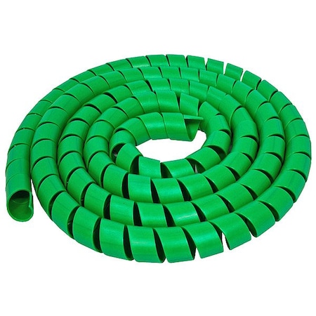 Electriduct Spiral Wrap, 1-1/16 in Inside Dia., 1-1/16 in Max Bundle Dia., 50 ft, Polyethylene, Green WL-SW-125-50-GN