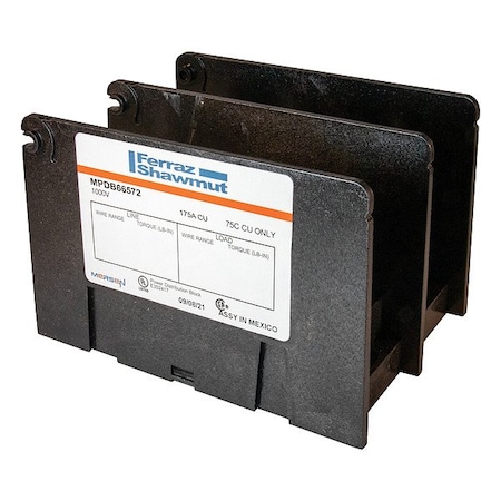 Mersen PowerDistributionBlock, 175A, 1000V, 2Poles MPDB66572