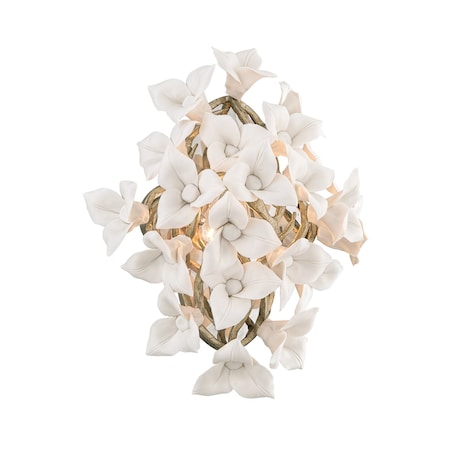 Corbett Lighting Lily 1 Light Wall Sconce 12.5 In. Enchanted Silver Leaf 211-12-SGL