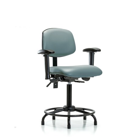 Blue Ridge Ergonomics Vinyl Chair, Vinyl, Adjustable Arms BR-VMBCH-RT-T1-A1-RG-8822