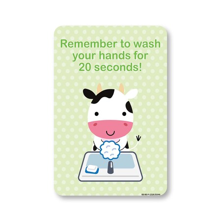 Signmission PSA, Remember To Wash Your Hands For 20 Seconds, 18in X 12in Rigid Plastic, OS-NS-P-1218-25344 OS-NS-P-1218-25344