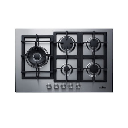Summit 30in Wide 5-Burner Propane Gas Cooktop In Stainless Steel _x000D_ GCJ5SSLP