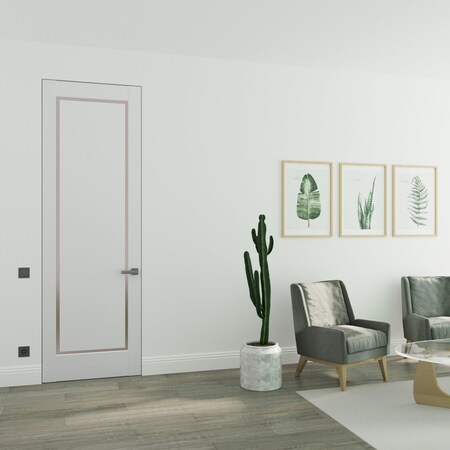 Sartodoors Hidden Door Planum 0888 White 24x96 Solid Core Modern Interior PLANUM0888MF-BEM-24x96-LH-O