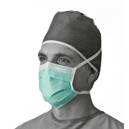 Medline ASTM Level 1 Surgical Face Mask with Ties, Anti-Fog Adhesive Tape with Liner, Green, 300PK NON27361A