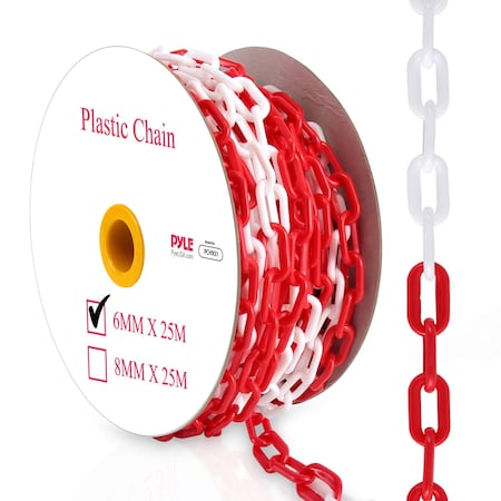 Pyle Pyle Safety Chain Barrier Plastic Links - 82' Ft, Caution Security Chain for Crowd Control, Multi-color PCHN31