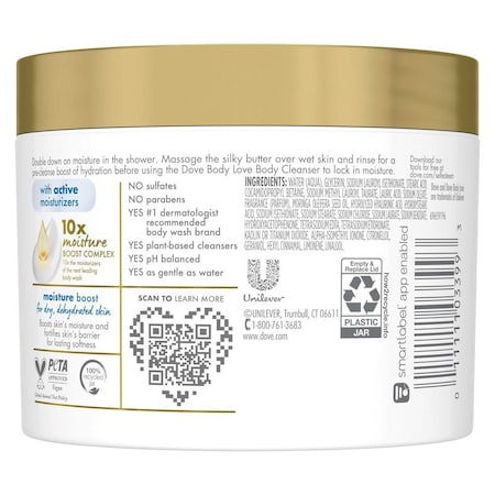 Dove Body Love Moisture Boost Cleanser Shower Cleansing Butter, 10 Ounce, 12PK 69550319