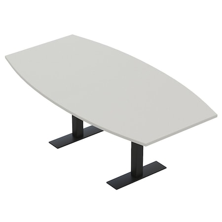 Skutchi Designs 6 Person Conference Table With Power Unit | 6' Boat Table | Harmony Series HAR-BOT-48X72-T.BK-U779-NA