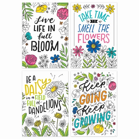 Creative Teaching Press Bright Blooms, Inspire U, 4-Poster Set 10686