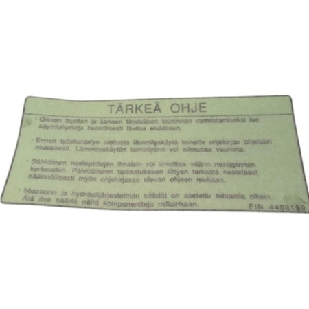John Deere LABEL, JOHN DEERE OEM 4408199 4408199