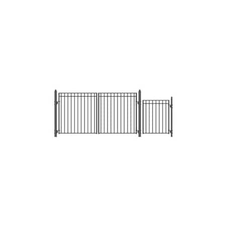 Aleko 12 ft. Madrid Style Steel Swing Dual Driveway with Pedestrian Gate, Black SET12X4MADD-UNB