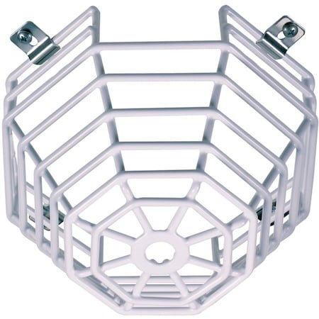 Safety Technology International Smoke Detector Guard, Steel, Surface Mount, 7 1/8 in W x 7 1/8 in H x 4 1/2 in D, White STI-9605