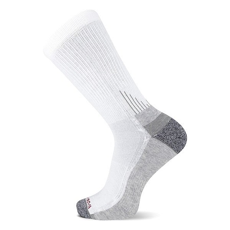 Wolverine Socks, White, Crew, Men's, Polyester, PK6 WWM40010C6B2001