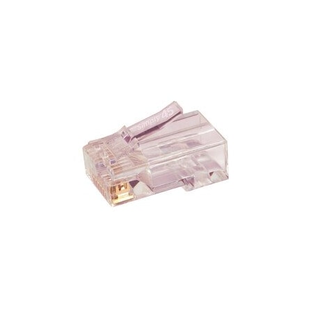 Cable Wholesale Simply45 Cat6a Pass Through RJ45 Crimp Connectors, Solid 23AWG, Red Tint, Hi/Lo Stagger, S45-1700