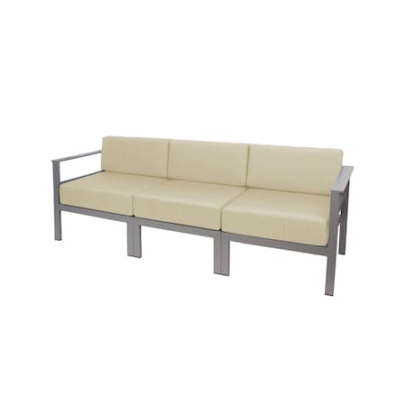 Bfm Seating Belmar 82in Outdoor Sectional Sofa with Sunbrella Cushions, Soft Gray Frame PH6101SG-57012