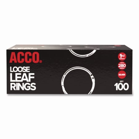 Acco 1-1/2" Loose Lead Rings, Steel, Pk100 ACC72204
