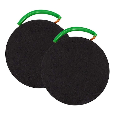 Mytee Products 12in Round Outrigger Pad 1.5in Thick 45000 # WLL RV Pads Ergonomic Handle, 2PK ORP-Round-12x15x2