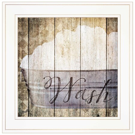 Homeroots Wash 1 White Framed Print Bathroom Wall Art 405405