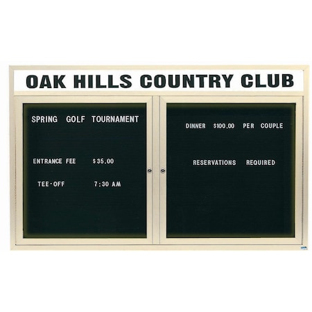 Aarco Illuminated Outdoor Enclosed Directory w/ Al Frame Header, Powder Coated Ivory, 36''Hx60''W OADC3660HIIV