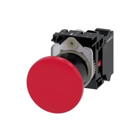 Siemens Mushroom pushbutton, 22 mm, round, plastic, red, 40 mm, latching 3SU1100-1BA20-3CA0